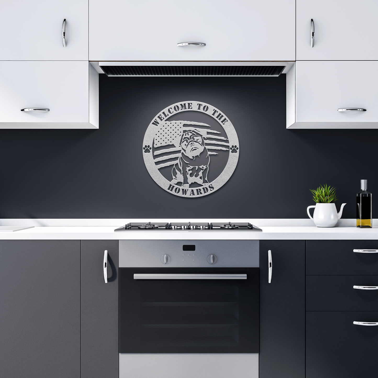 Patriotic Pug Custom Metal Wall Sign - BullyBellyMetal Sign