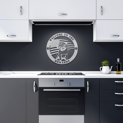 Patriotic Pug Custom Metal Wall Sign - BullyBellyMetal Sign