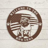 Patriotic Pug Custom Metal Wall Sign - BullyBellyMetal Sign