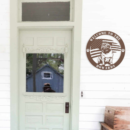 Patriotic Pug Custom Metal Wall Sign - BullyBellyMetal Sign