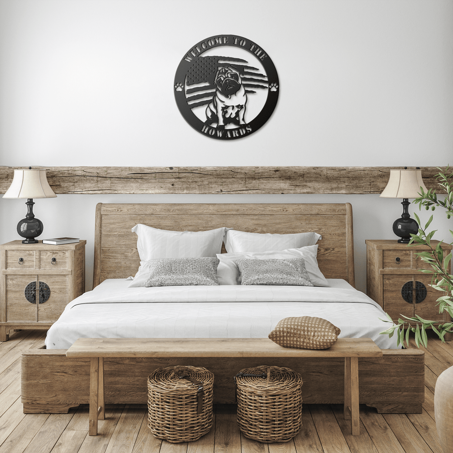 Patriotic Pug Custom Metal Wall Sign - BullyBellyMetal Sign