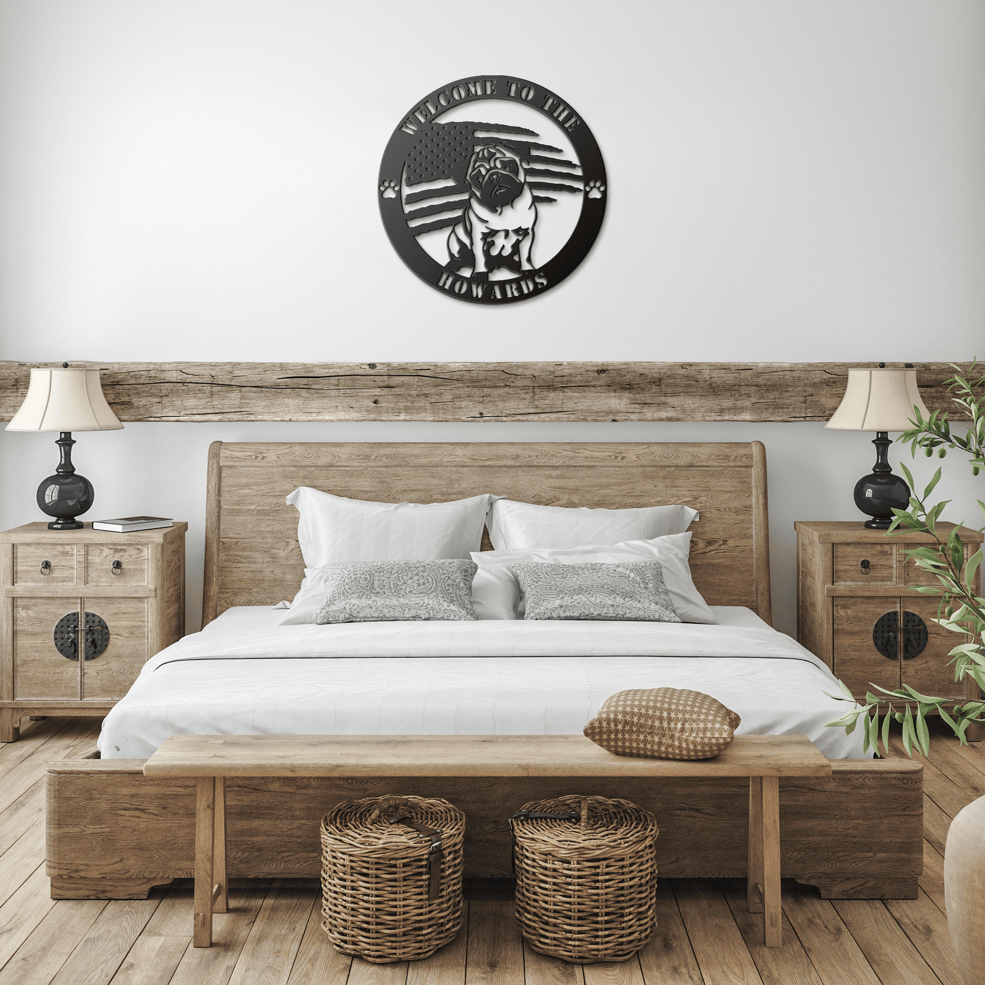 Patriotic Pug Custom Metal Wall Sign - BullyBellyMetal Sign