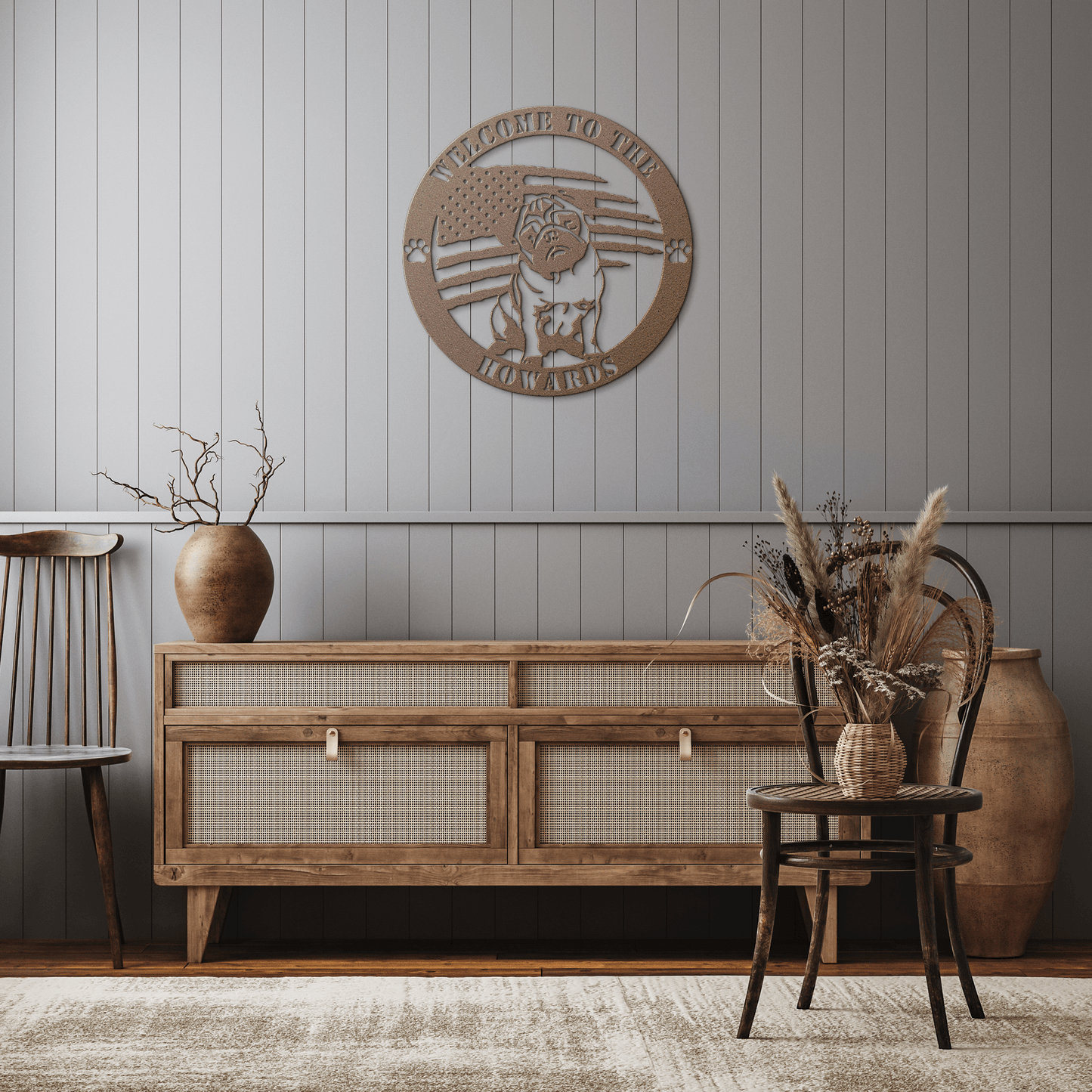 Patriotic Pug Custom Metal Wall Sign - BullyBellyMetal Sign