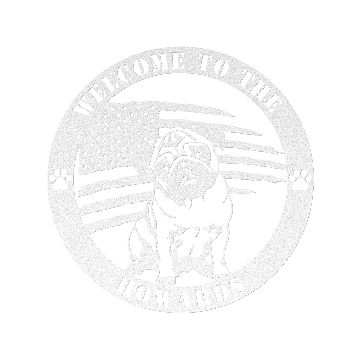 Patriotic Pug Custom Metal Wall Sign - BullyBellyMetal Sign