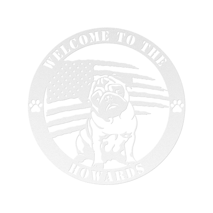 Patriotic Pug Custom Metal Wall Sign - BullyBellyMetal Sign