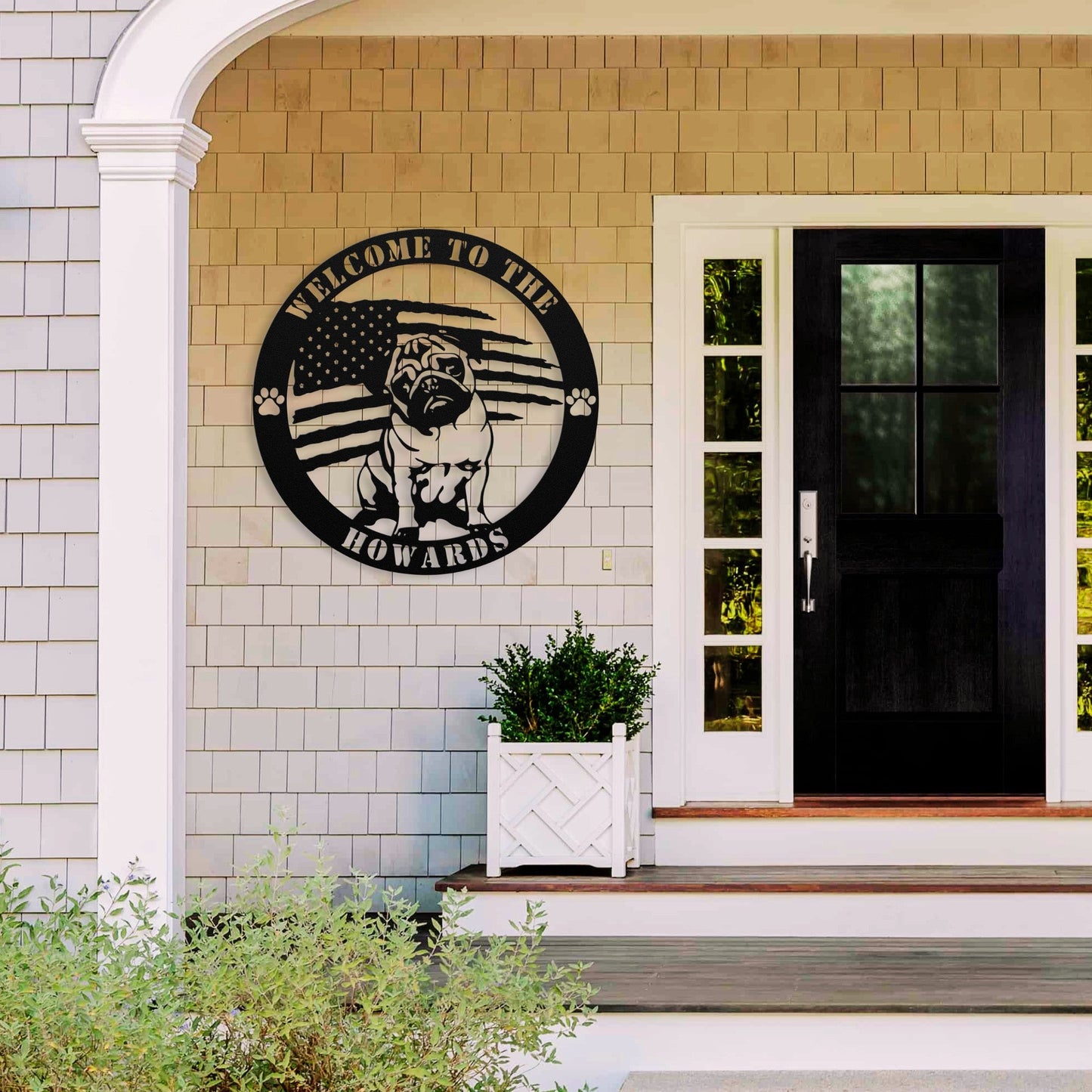 Patriotic Pug Custom Metal Wall Sign - BullyBellyMetal Sign