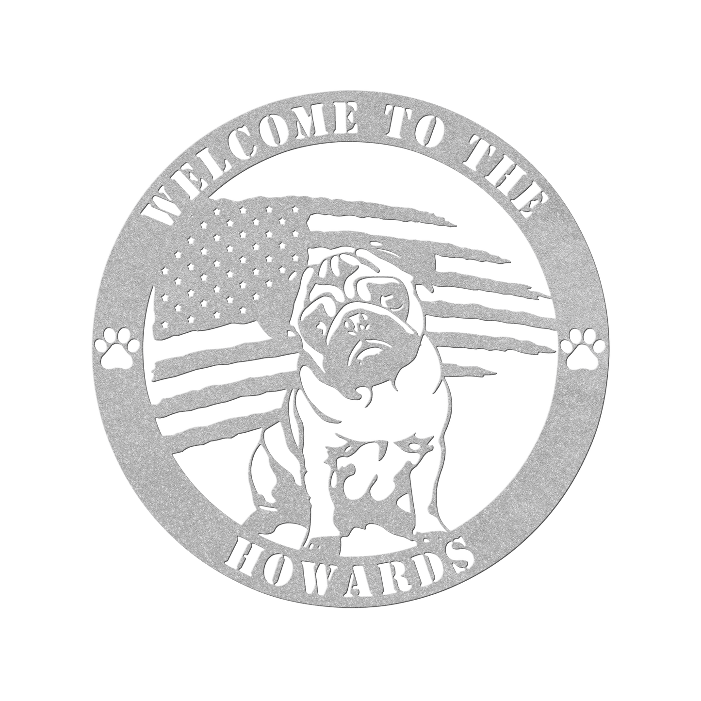 Patriotic Pug Custom Metal Wall Sign - BullyBellyMetal Sign