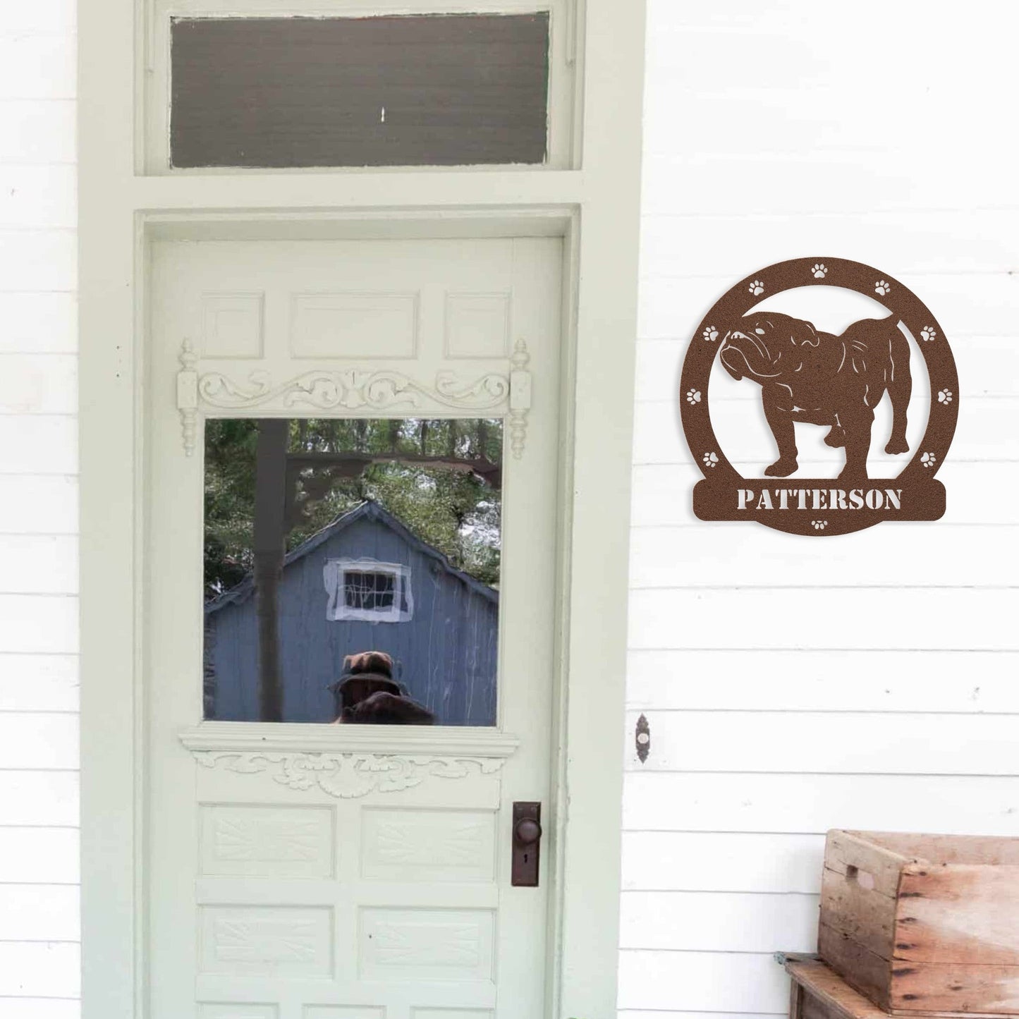 Personalized Bulldog Body Metal Nameplate - BullyBellyMetal Sign