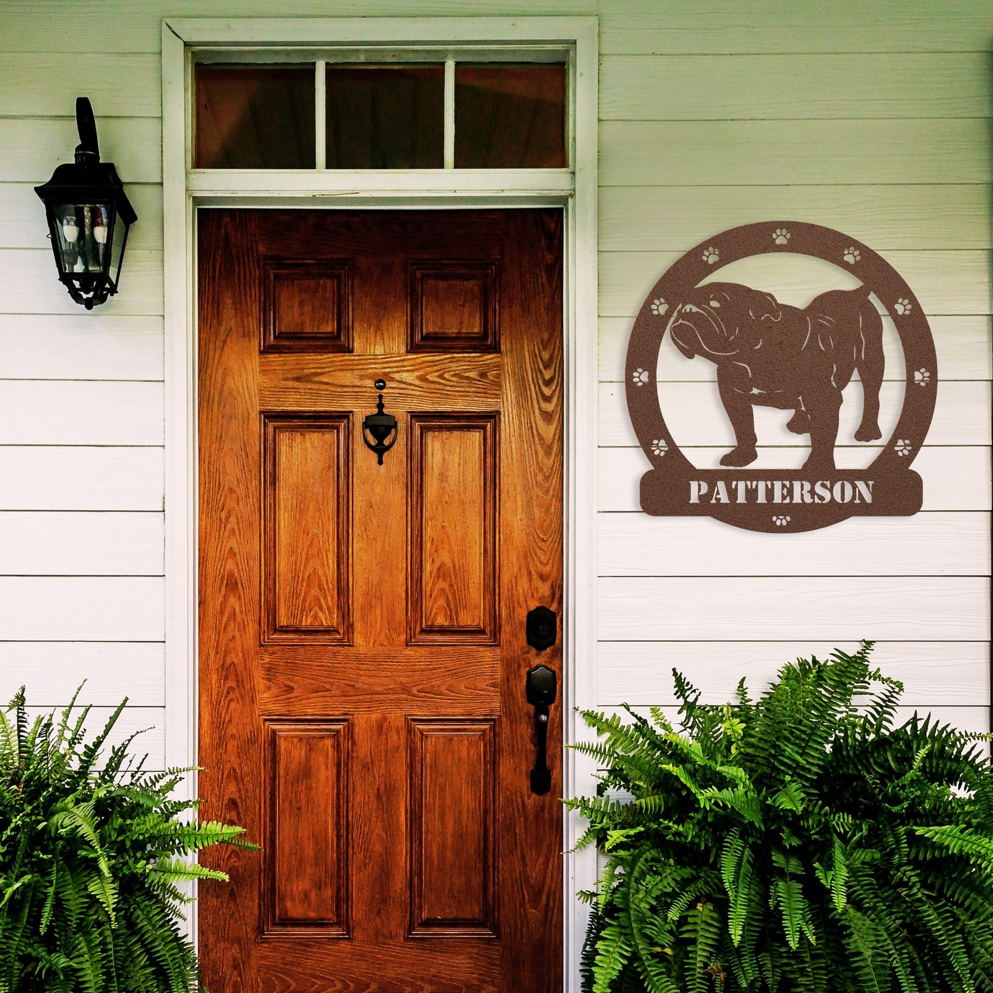 Personalized Bulldog Body Metal Nameplate - BullyBellyMetal Sign