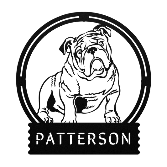 Personalized Bulldog Full Body Wall Sign - BullyBellyMetal Sign