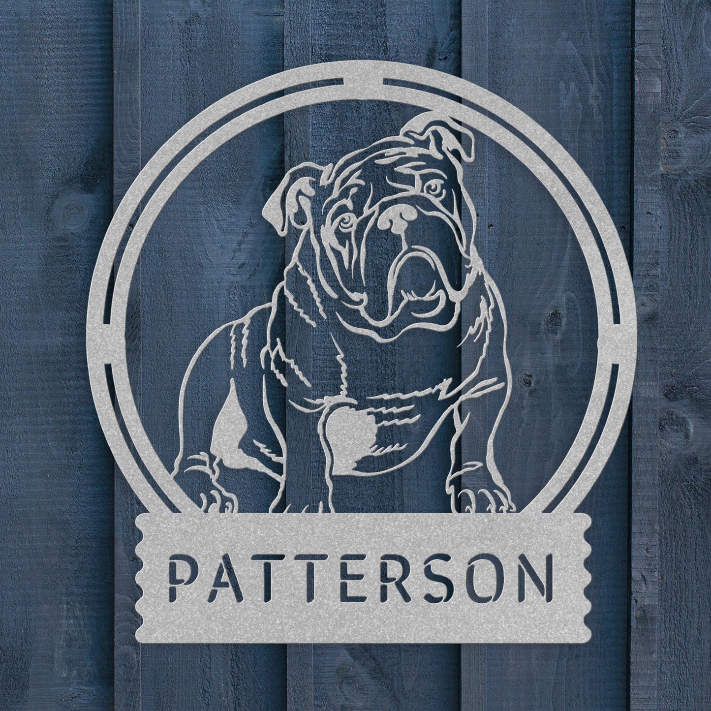 Personalized Bulldog Full Body Wall Sign - BullyBellyMetal Sign