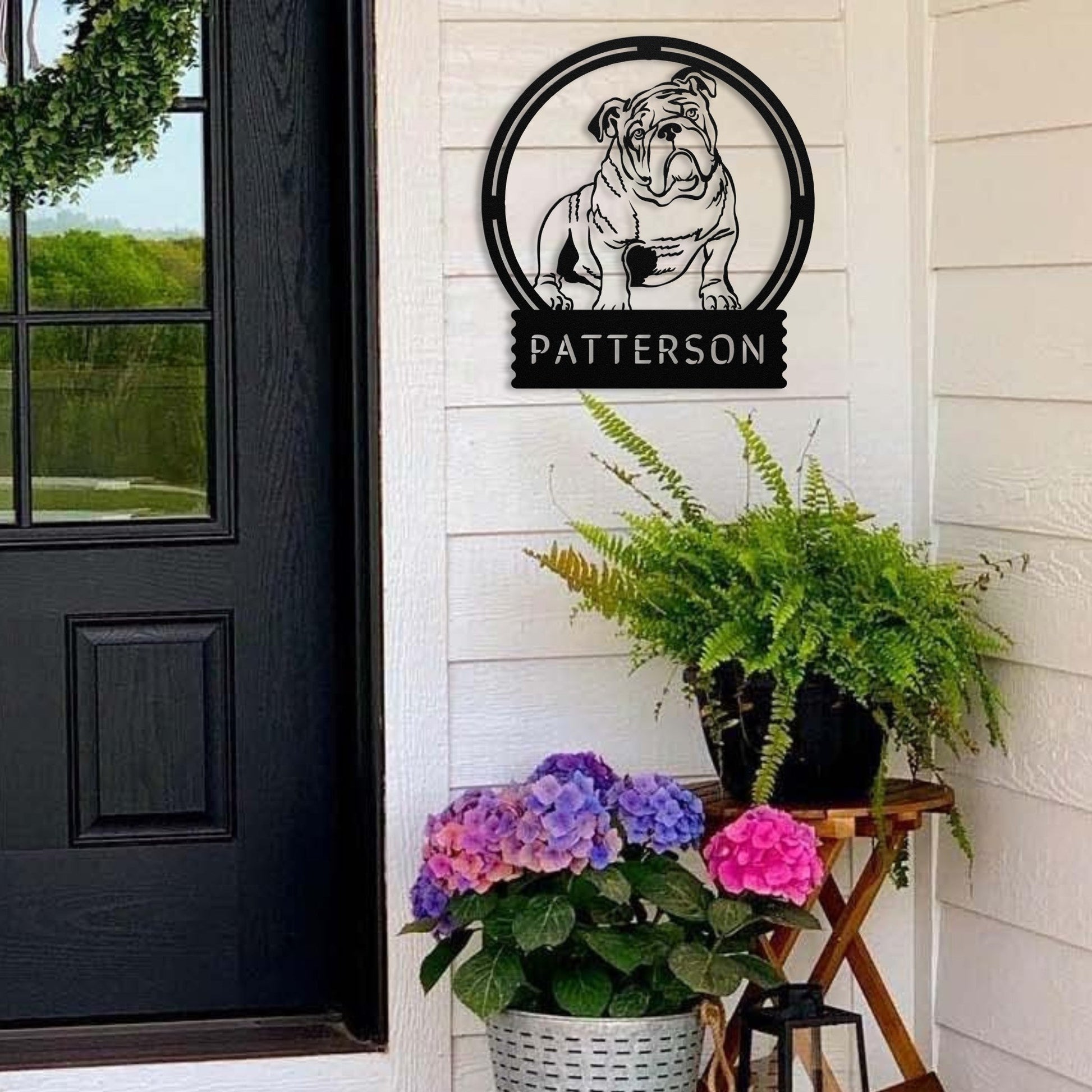 Personalized Bulldog Full Body Wall Sign - BullyBellyMetal Sign