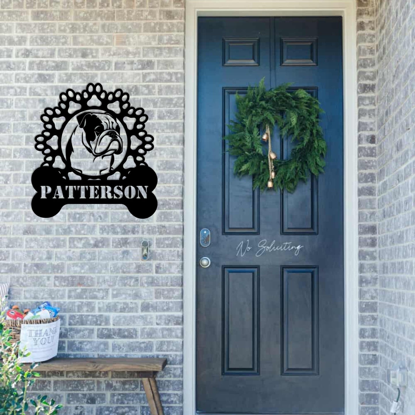 Personalized Bully and Paws Metal Nameplate - BullyBellyMetal Sign