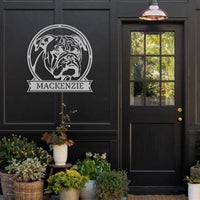 Personalized Majestic Bulldog Metal Name Sign - BullyBellyMetal Sign