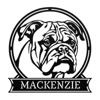Personalized Majestic Bulldog Metal Name Sign - BullyBellyMetal Sign