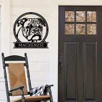 Personalized Majestic Bulldog Metal Name Sign - BullyBellyMetal Sign