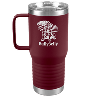Personalized Patriotic English Bulldog 20oz Travel Tumbler – Stainless Steel Insulated Mug with Handle & Slider Lid - BullyBellyTumblers