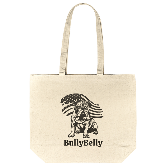 Personalized Patriotic English Bulldog Gusseted Tote Bag – Eco - Friendly Reusable Shopping & Errand Bag - BullyBellyTote Bag