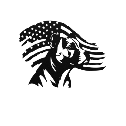 Pitbull American Flag Metal Sign - BullyBellyMetal Sign
