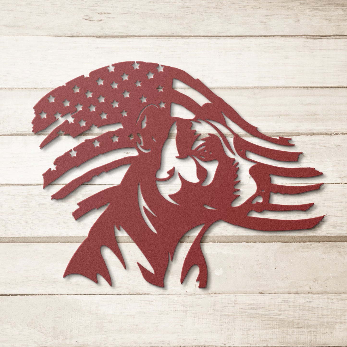 Pitbull American Flag Metal Sign - BullyBellyMetal Sign