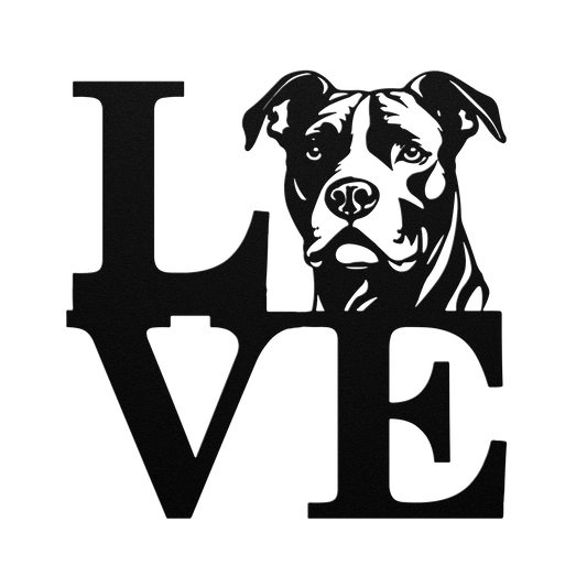 Pitbull Love Metal Sign - BullyBellyMetal Sign
