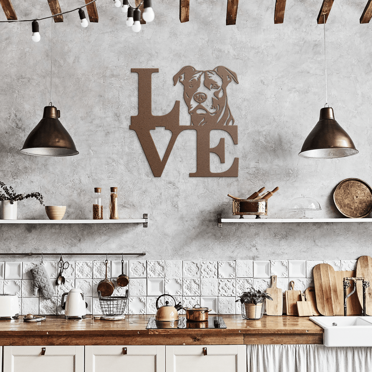 Pitbull Love Metal Wall Sign - BullyBellyMetal Sign