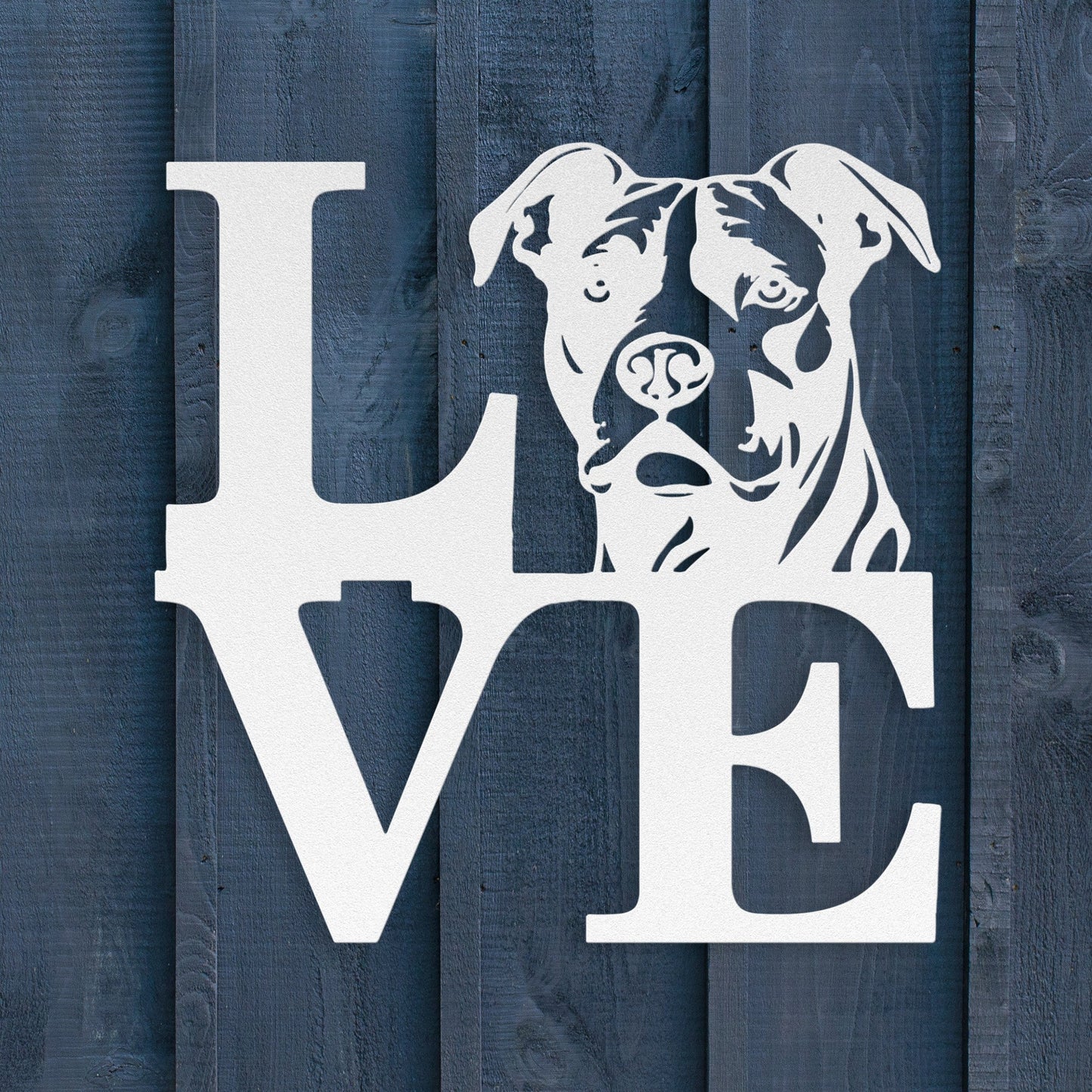 Pitbull Love Metal Wall Sign - BullyBellyMetal Sign