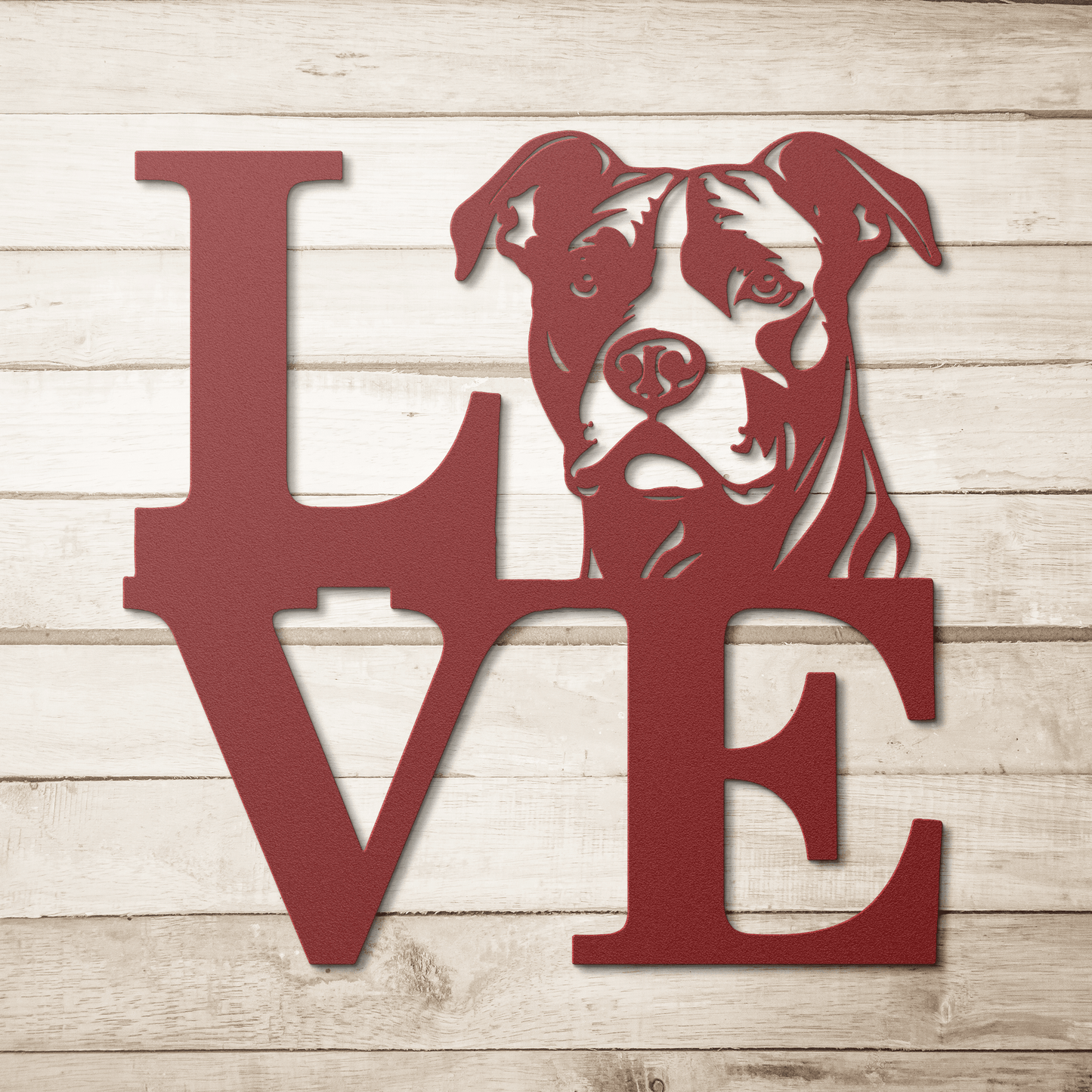 Pitbull Love Metal Wall Sign - BullyBellyMetal Sign