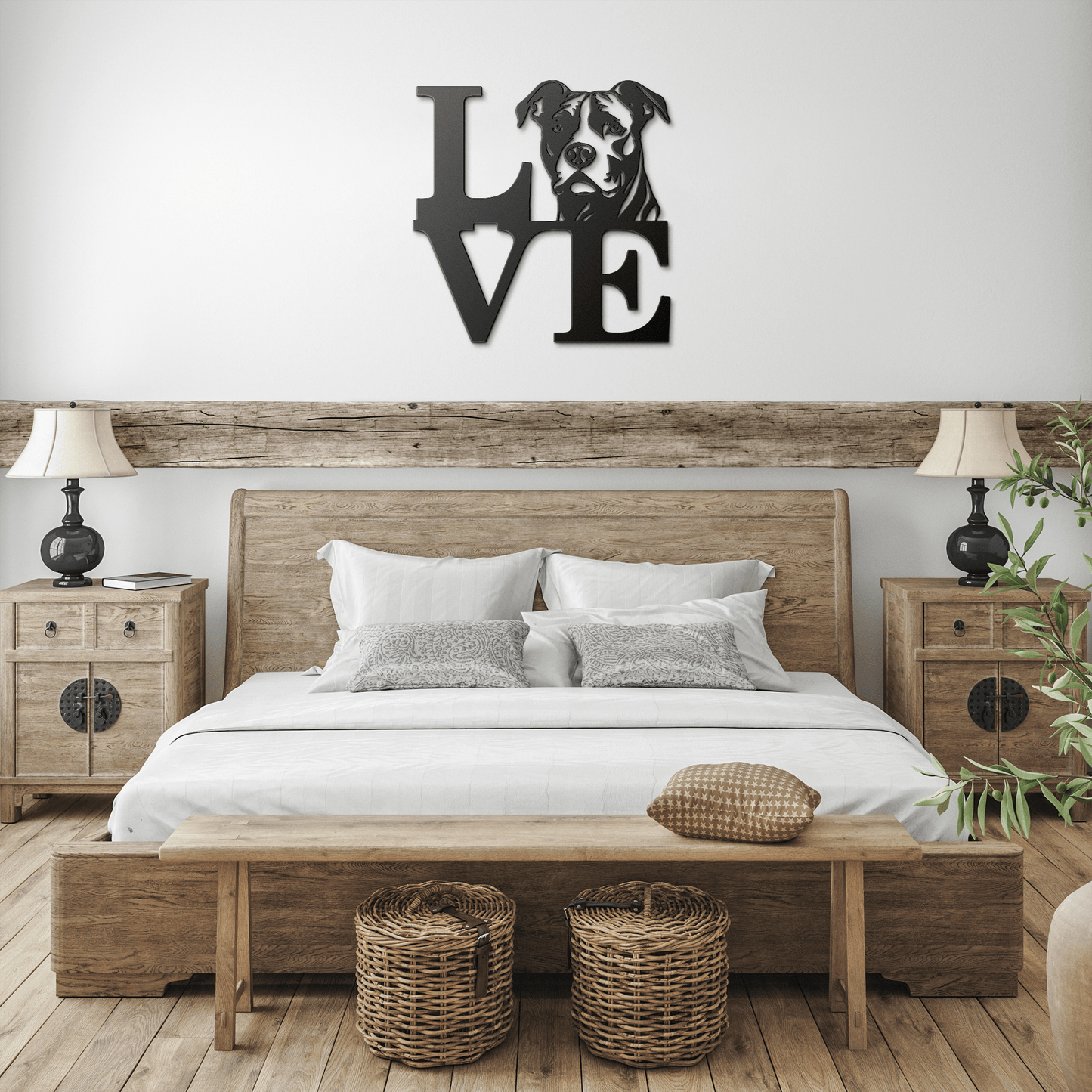 Pitbull Love Metal Wall Sign - BullyBellyMetal Sign