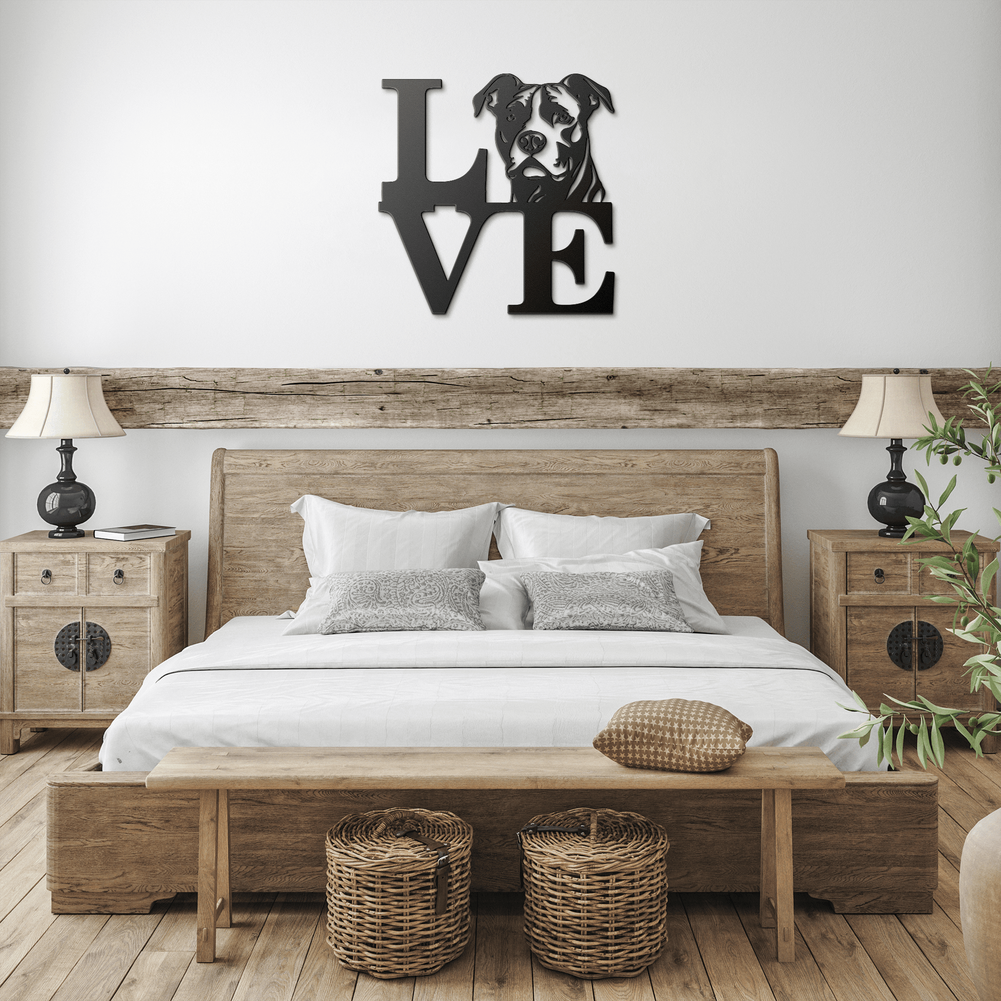 Pitbull Love Metal Wall Sign - BullyBellyMetal Sign