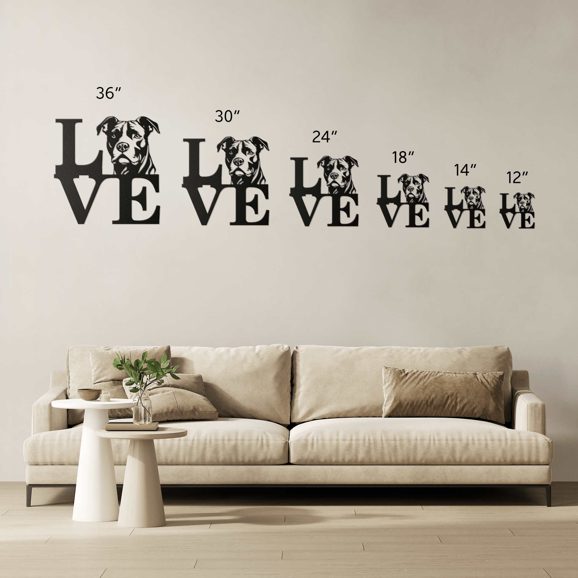 Pitbull Love Metal Wall Sign - BullyBellyMetal Sign