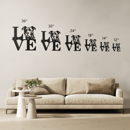 Pitbull Love Metal Wall Sign - BullyBellyMetal Sign