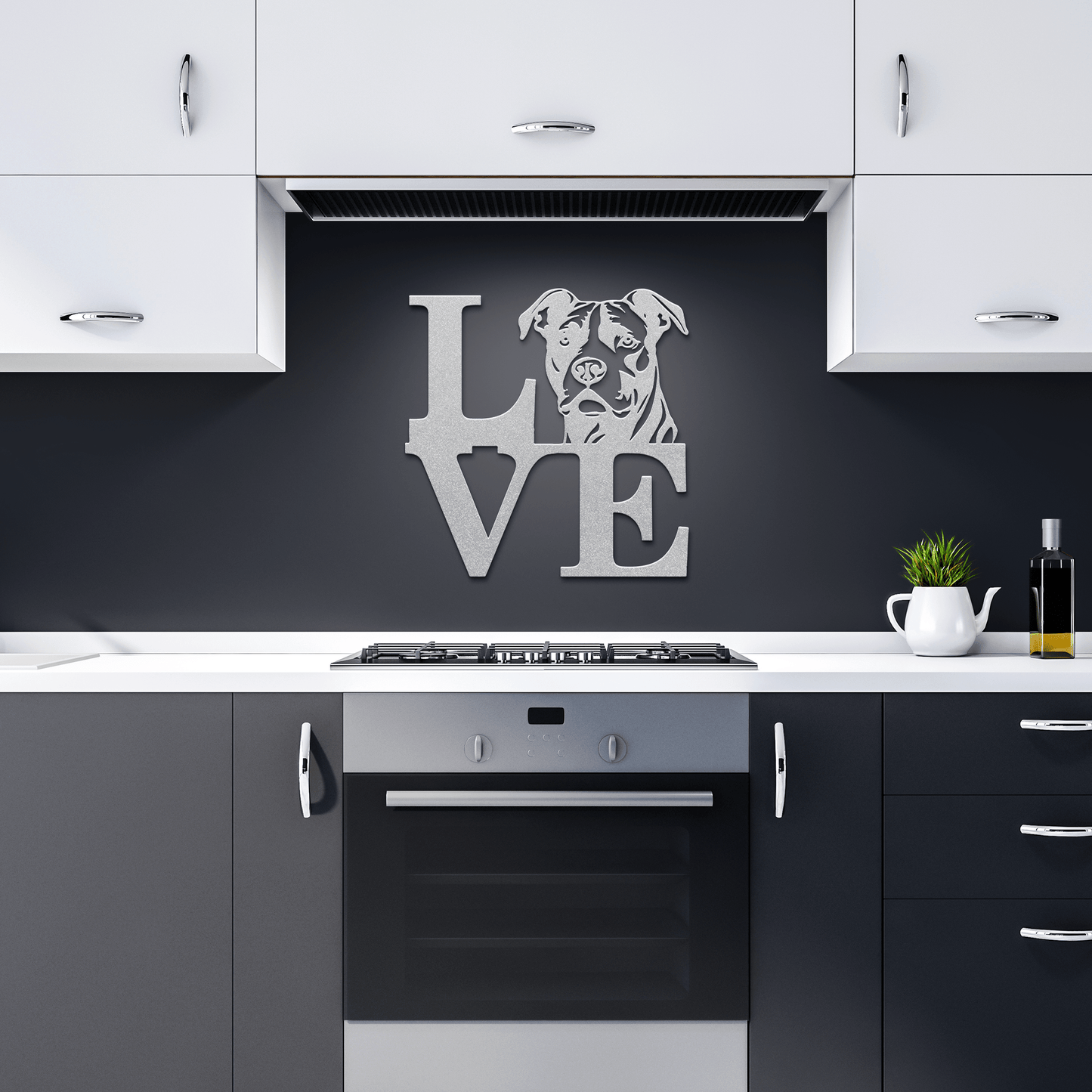 Pitbull Love Metal Wall Sign - BullyBellyMetal Sign