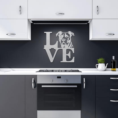 Pitbull Love Metal Wall Sign - BullyBellyMetal Sign
