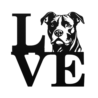 Pitbull Love Metal Wall Sign - BullyBellyMetal Sign