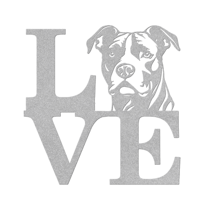 Pitbull Love Metal Wall Sign - BullyBellyMetal Sign