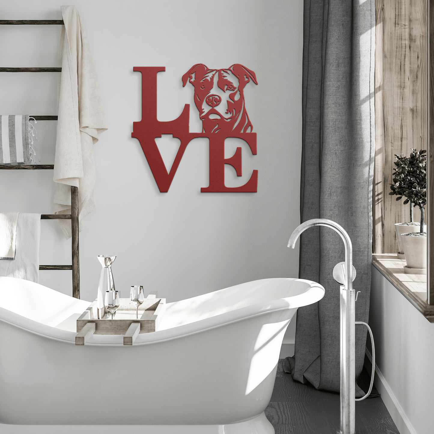 Pitbull Love Metal Wall Sign - BullyBellyMetal Sign