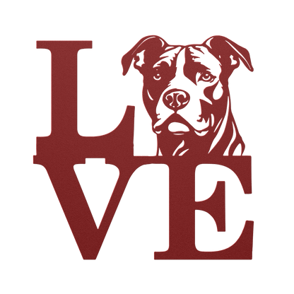 Pitbull Love Metal Wall Sign - BullyBellyMetal Sign