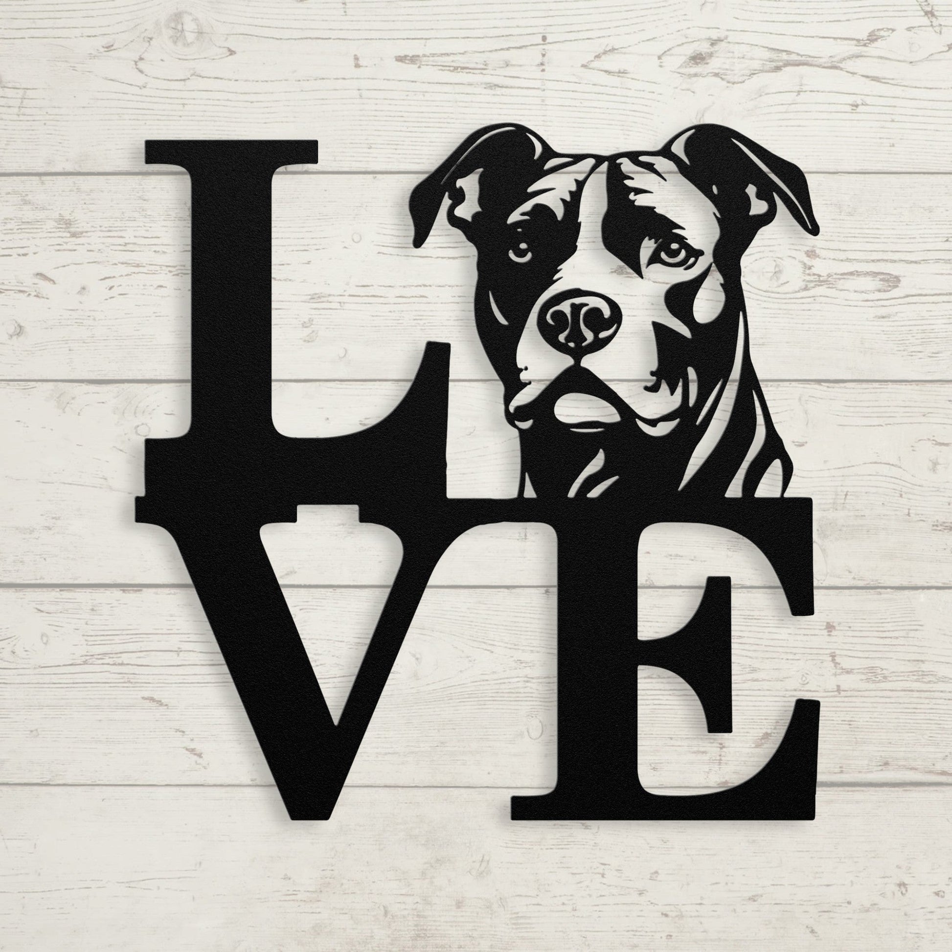 Pitbull Love Metal Wall Sign - BullyBellyMetal Sign