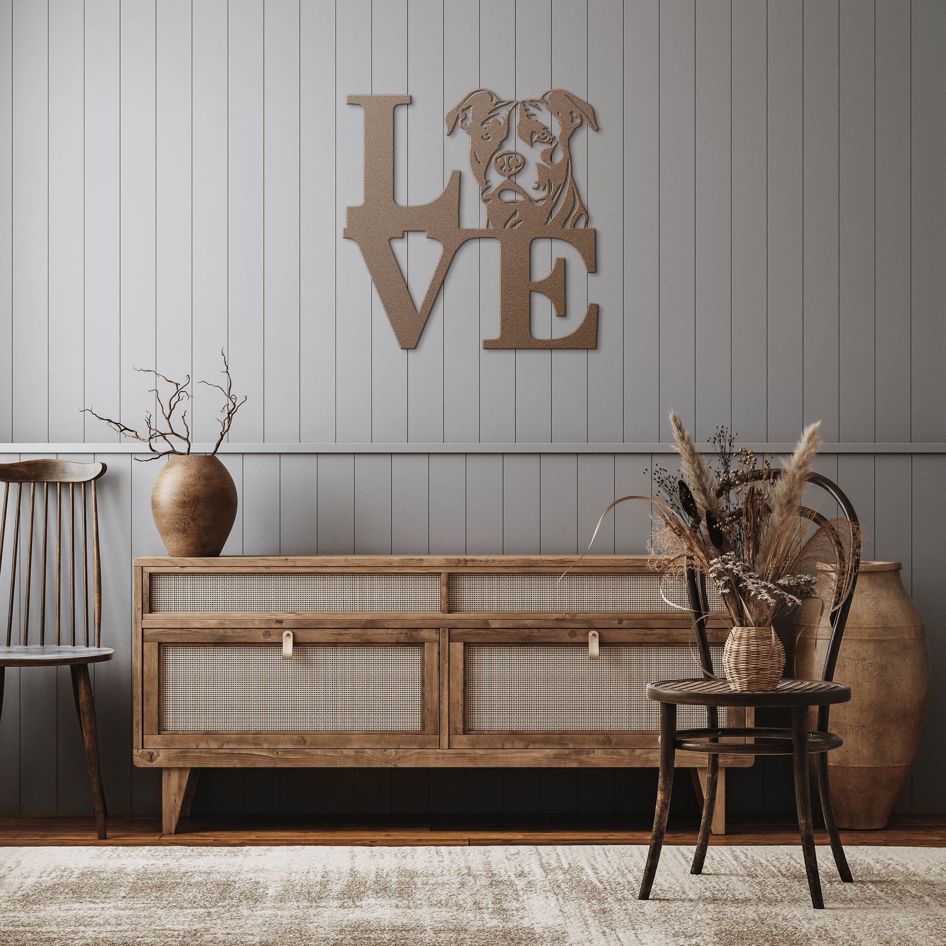 Pitbull Love Metal Wall Sign - BullyBellyMetal Sign