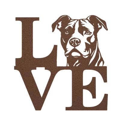 Pitbull Love Metal Wall Sign - BullyBellyMetal Sign