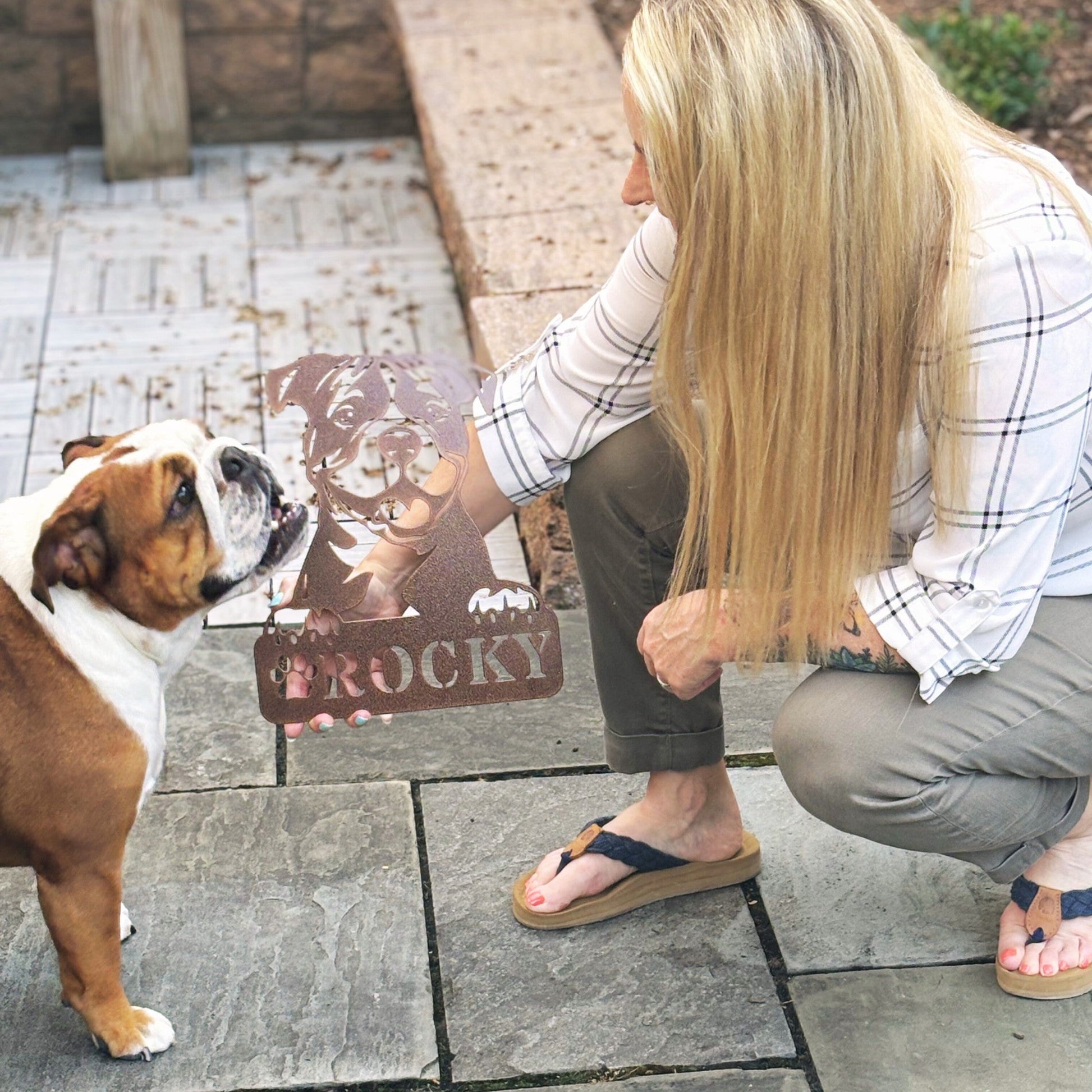 Pitbull Metal Name Sign - BullyBellyMetal Sign