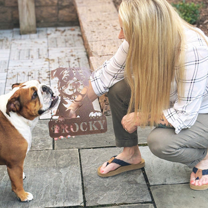 Pitbull Metal Name Sign - BullyBellyMetal Sign