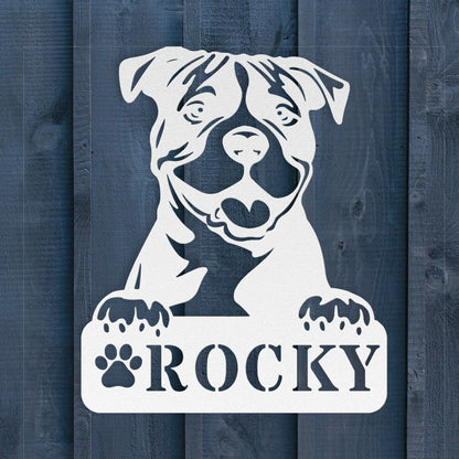 Pitbull Metal Name Sign - BullyBellyMetal Sign