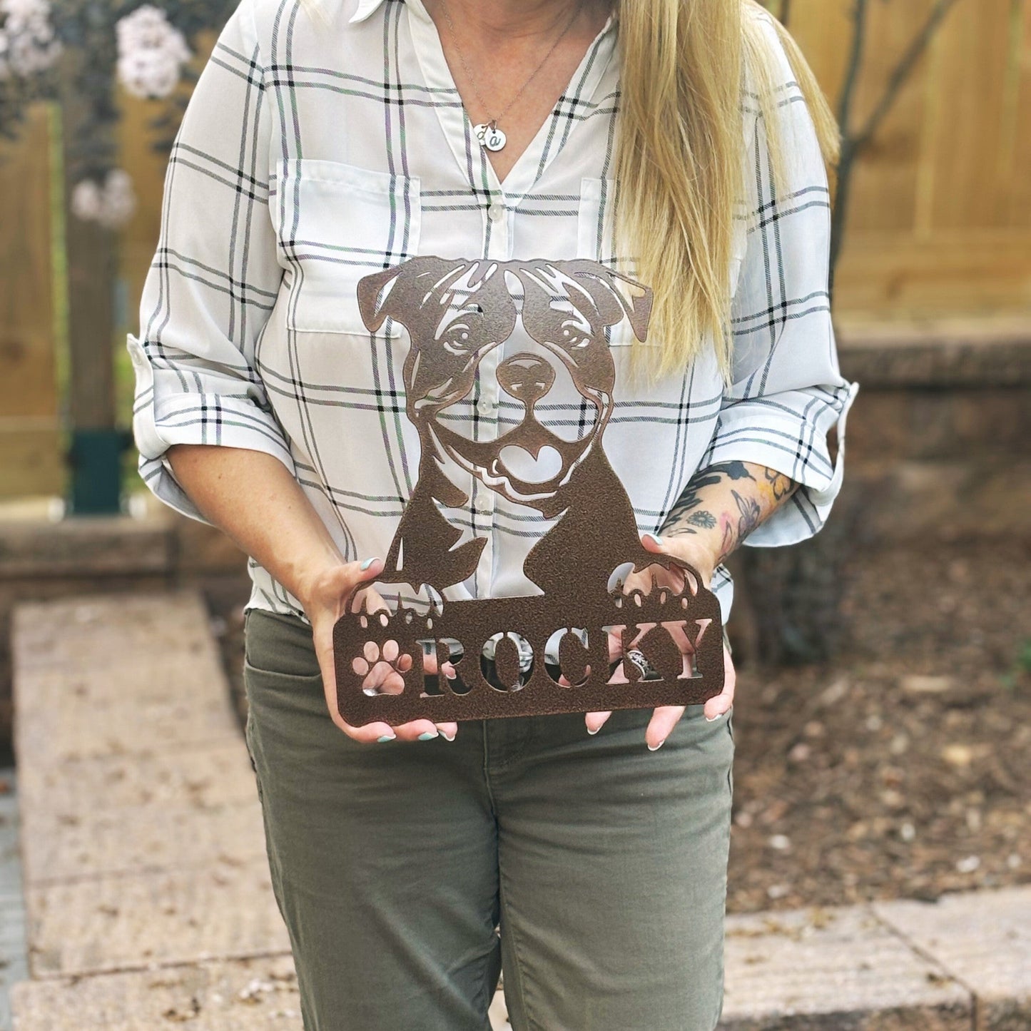 Pitbull Metal Name Sign - BullyBellyMetal Sign