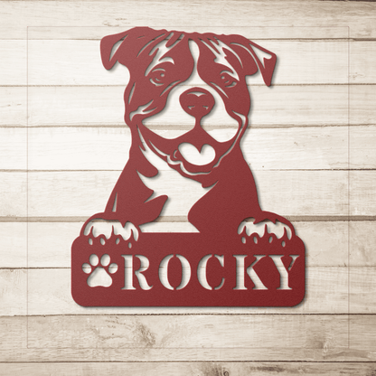 Pitbull Metal Name Sign - BullyBellyMetal Sign
