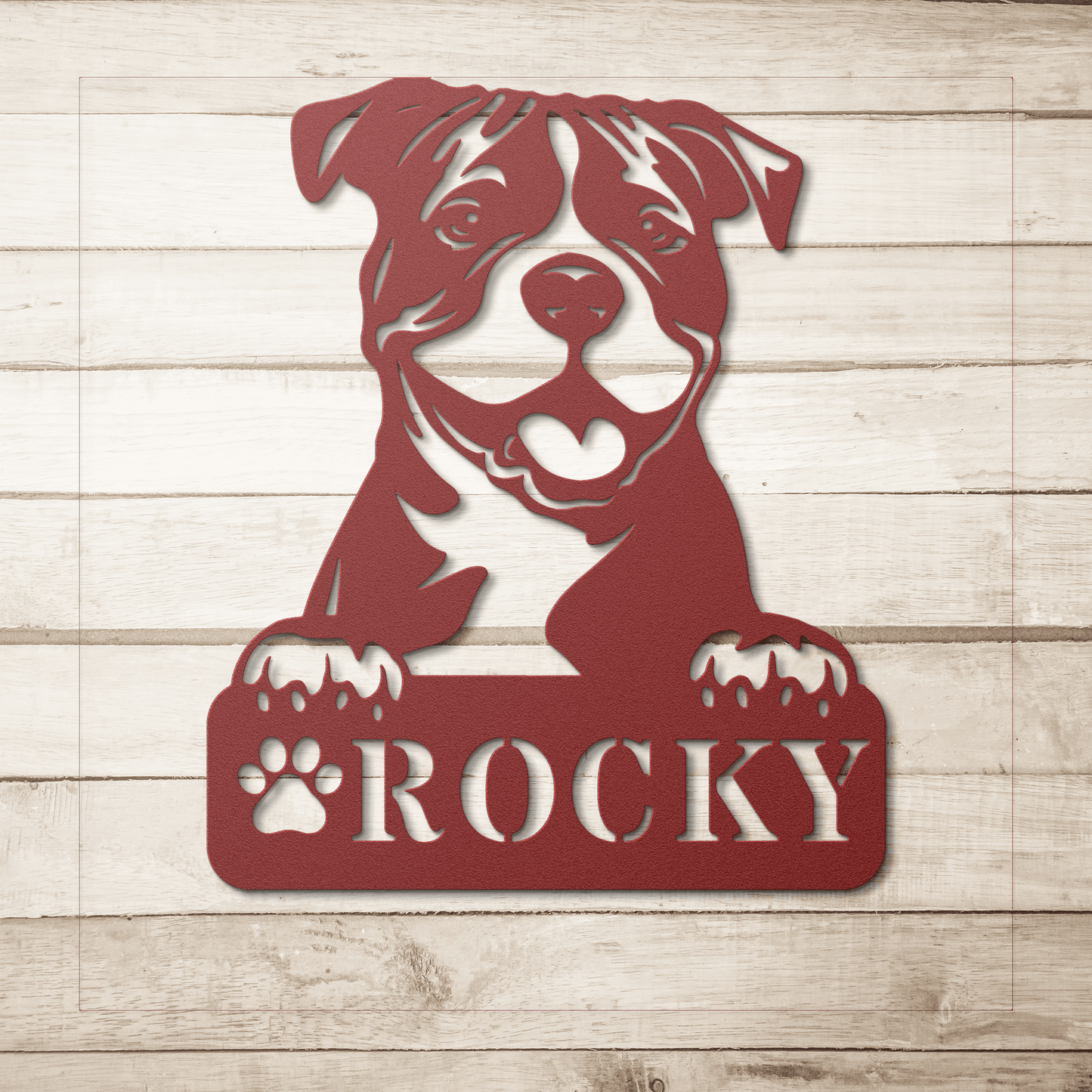 Pitbull Metal Name Sign - BullyBellyMetal Sign