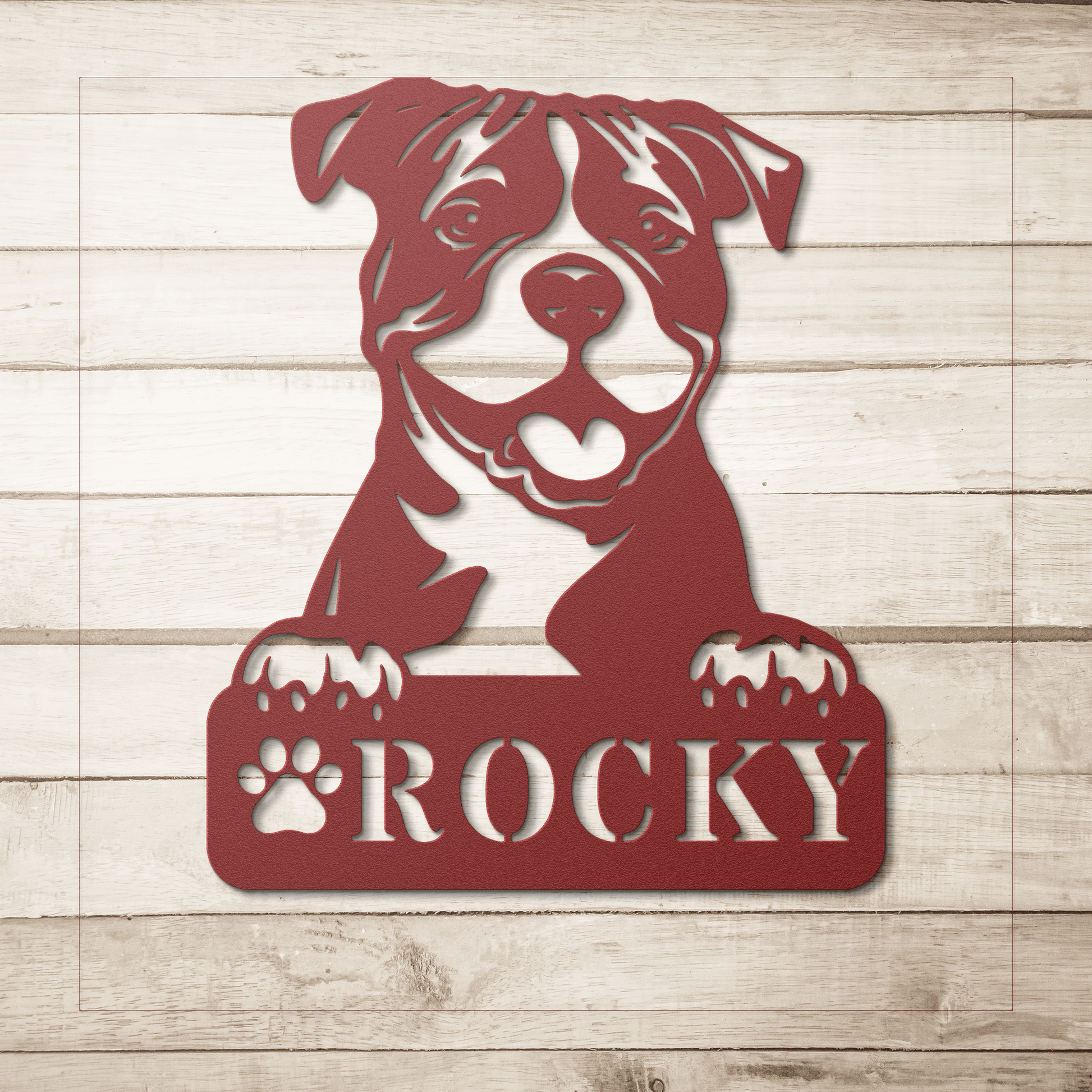 Pitbull Metal Name Sign - BullyBellyMetal Sign