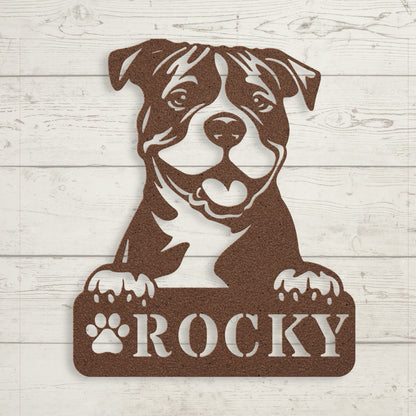 Pitbull Metal Name Sign - BullyBellyMetal Sign
