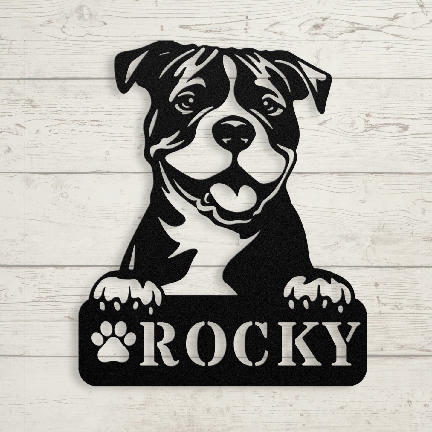 Pitbull Metal Name Sign - BullyBellyMetal Sign